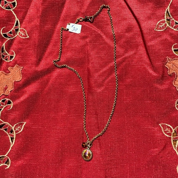 Swarovski 18” Antique Gold Necklace - Handmade - Picture 5 of 10